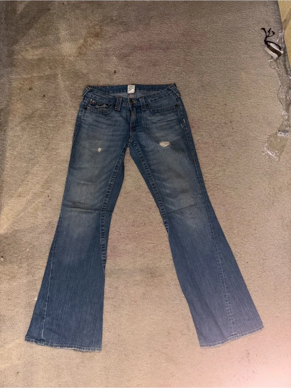 True Religion Joey Blue Denim Jeans Row Seat W 30 L 32 Actual 32”x32”